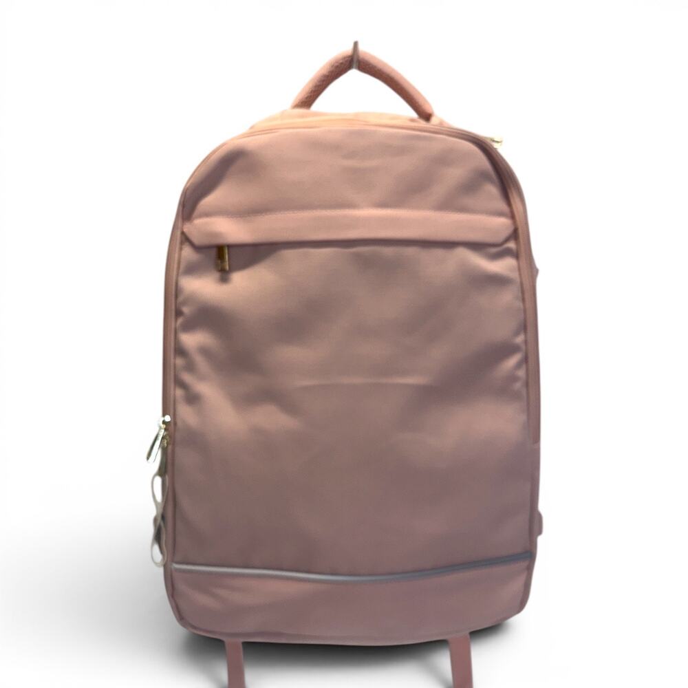 Large Pink Travel Backpack Carry On Weekender Bag w/ 2 Packing Cubes NWOT - Picture 3 of 8